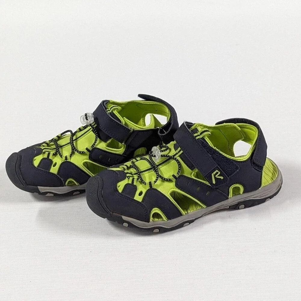 Kids Outdoor‎ Hiking Water Sandals Closed Toe Sport Navy Lime EU 38 US 5.5/6